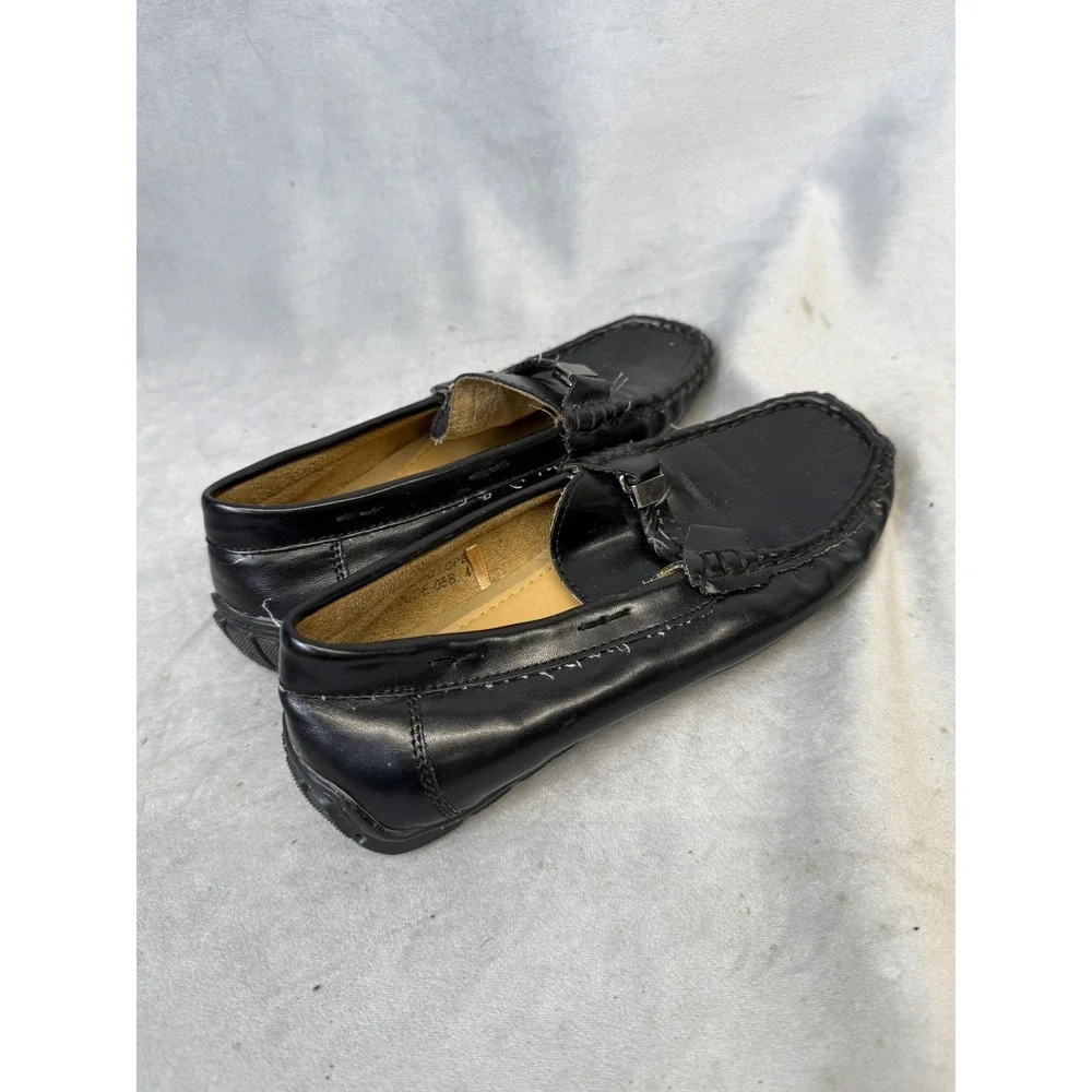 Mario Lopez Shoes‎ Boys Size 4 Black Loafer Dress Slip On Synthetic JUDE-055